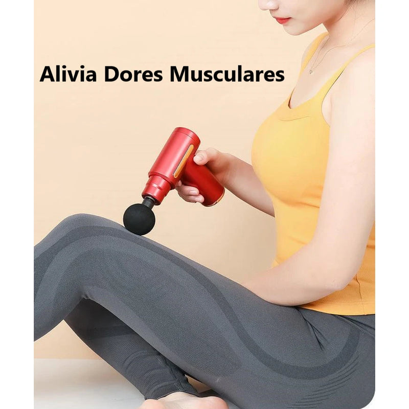 Mini Massageador Pistola de Massagem Elétrica Muscular Portátil Recarregável Alivia Dor Multifuncional