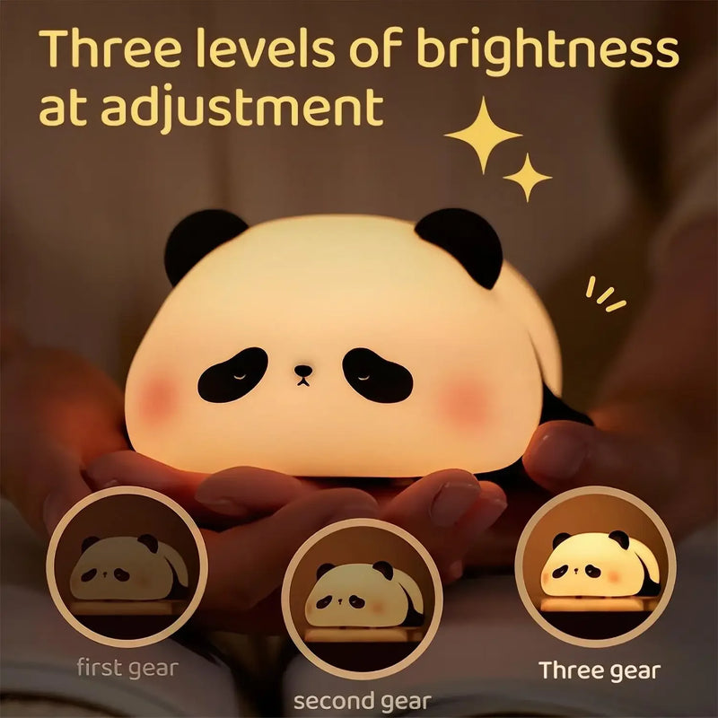 Luzes noturnas led fofas de ovelha, panda, coelho, hipopótamo e porco lâmpada de silicone recarregável usb cronometragem decoração de cabeceira crianças bebê luz noturna presente de aniversário