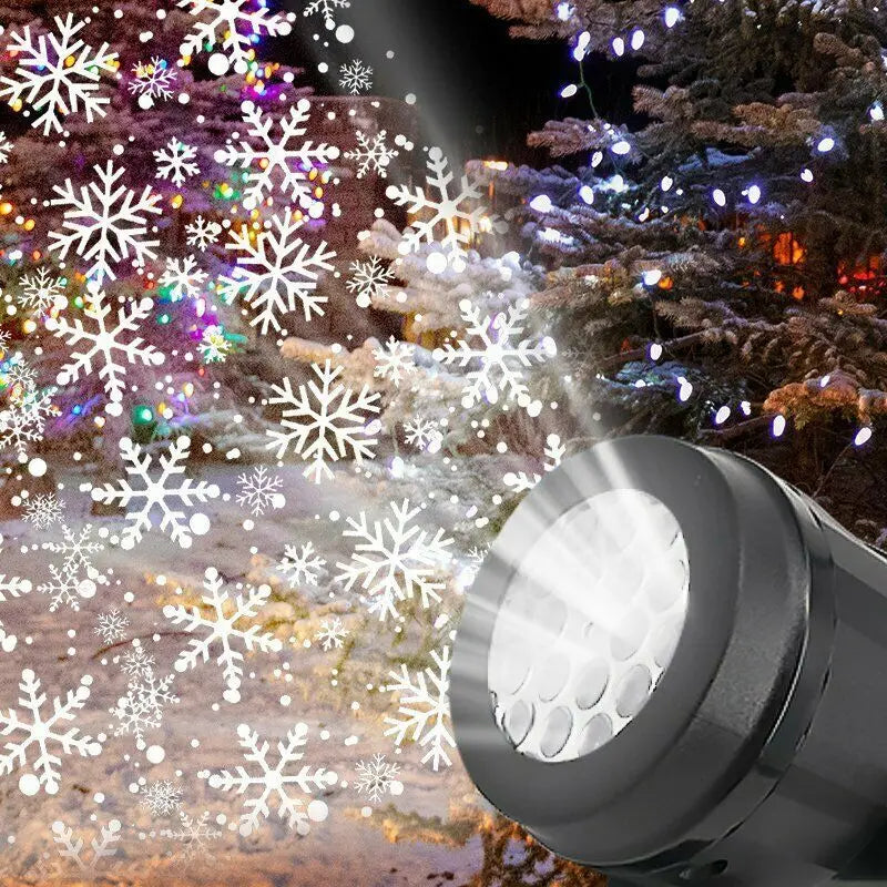 Luminária Projetor de Natal Flocos De Neve, Dinâmicos Luzes De Projeção HD Giratórias, Presente De Natal