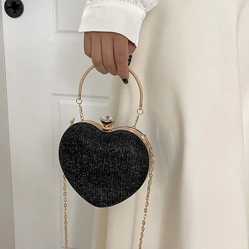 Bolsa feminina em formato de coração, GLAM HEART