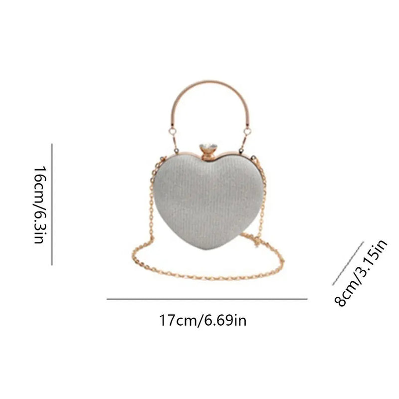 Bolsa feminina em formato de coração, GLAM HEART